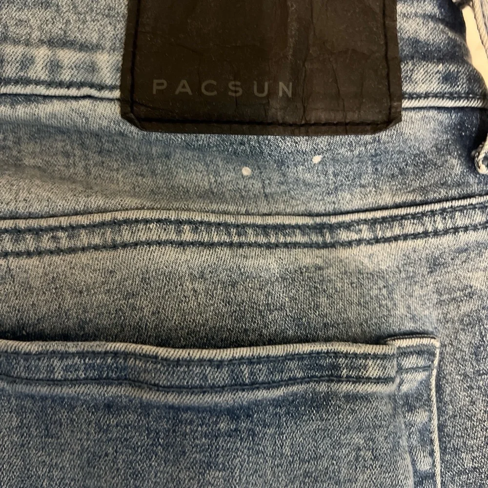 PacSun Blue stacked Skinny Jeans